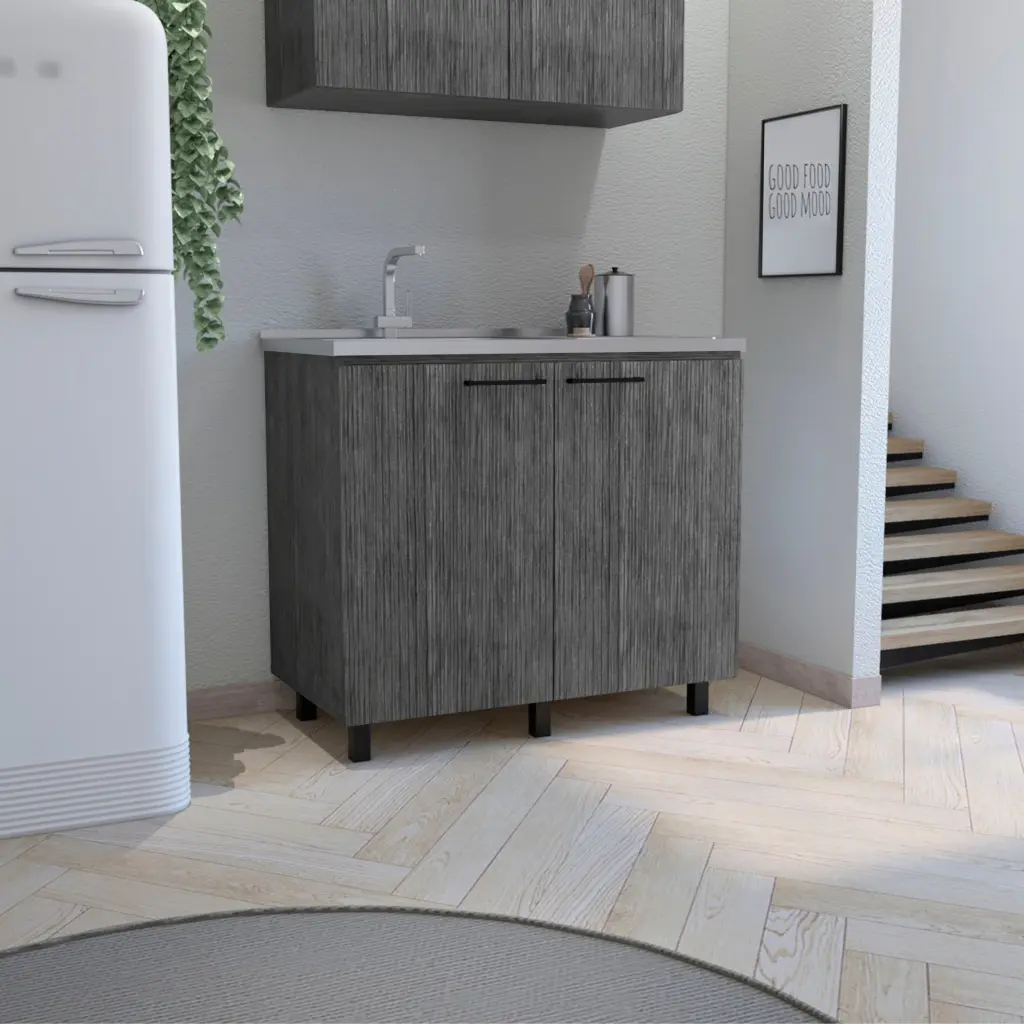Napoles 2 Functionality Sink Cabinet Stainless Steel Countertop Integrated Kitchen Sink tuhome