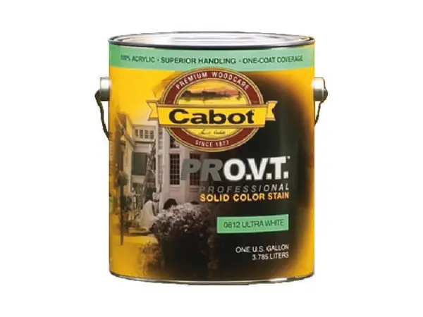 Cabot 0812-07 PRO.V.T Solid 100% Acrylic Siding Stain 1 Gallon Ultra White Exterior Paint