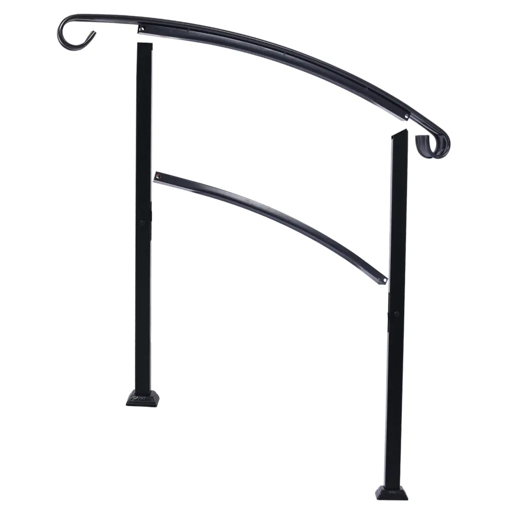 Handrails Outdoor Steps Fits 1 or 3 Steps Wrought Iron Design g-h