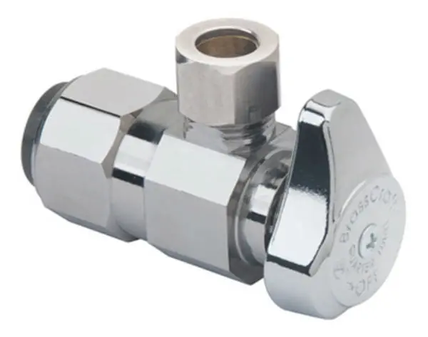 BrassCraft G2PS19X-CD G2 Series Push Connect Angled Stop Valve 1/2 x 3/8 Inch