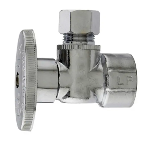 Master Plumber MP2048PCLF 1/2" FIP x 3/8" Angle Supply Stop Valve Chrome