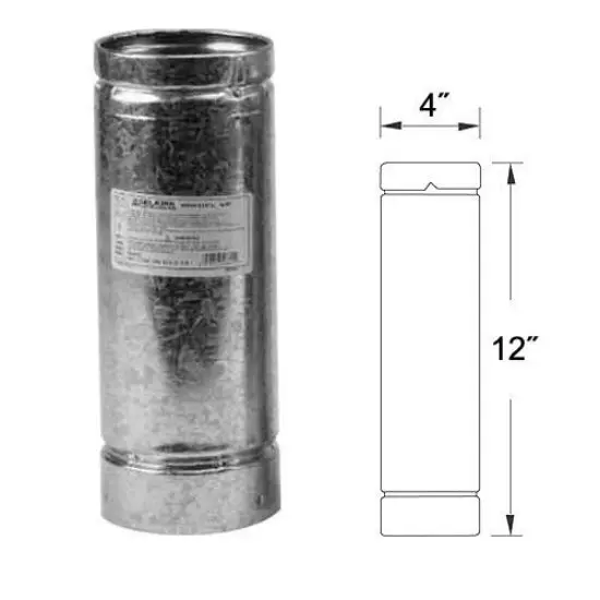 Selkirk 4VP-12 Pellet Stove Pipe 4 x 12 Inches Venting