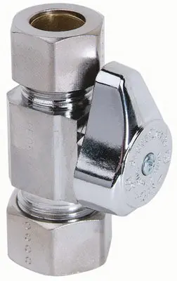 Brass Craft G2CR34X-CD Straight Valve Chrome Plated Water Supply Lines BrassCraft