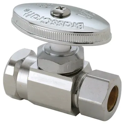 BrassCraft Straight Valve Multi-Turn 1/2 x 1/2 Inch Chrome Plumbing Fixtures
