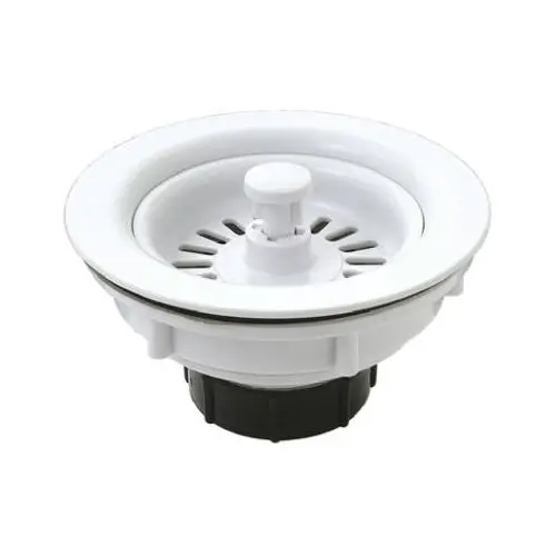 Master Plumber 547-656 White 3-1/2 Inch Basket Sink Strainer Kitchen and Bathroom