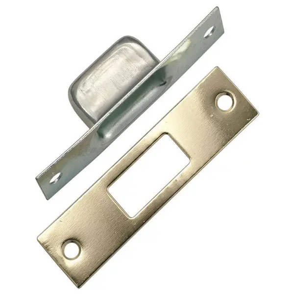 First Watch Security 1005 Security Box Strike and Face Plate Polished Brass