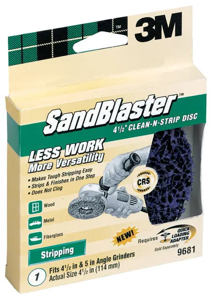 3M 9681 SandBlaster Right Angle Clean-N-Strip Disc 4.5 Inch Coarse Grit