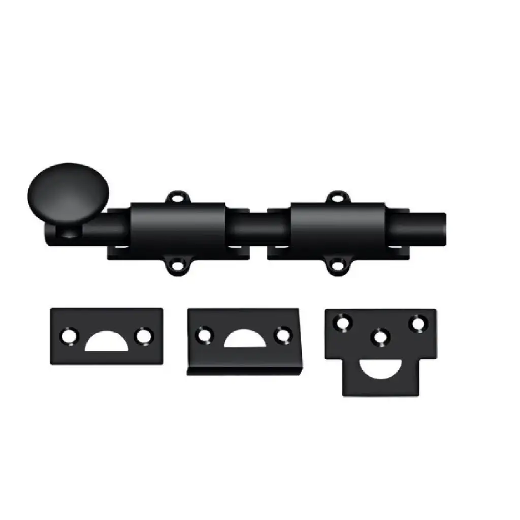 Heavy Duty Surface Bolt - Unlacquered Brass - Low Price Building Hardware Tools Deltana