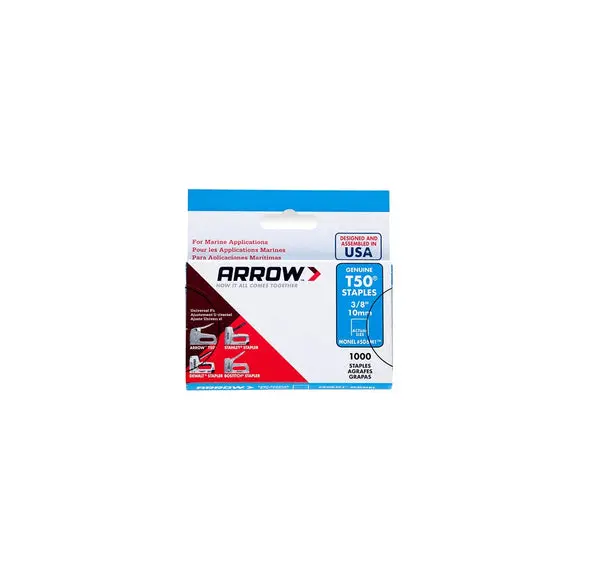 Arrow Fastener 506M1 Monel Rustproof T50 Staples 3/8 Inch Stainless Steel