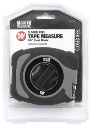Master Mechanic 163009 3/8 x 50 Feet Closed Reel Steel Blade Tape Measure