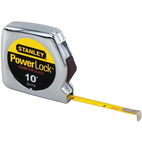 Stanley 33-115 PowerLock Pocket Tape Rule Diameter Scale 10 Feet x 1/4 Inch