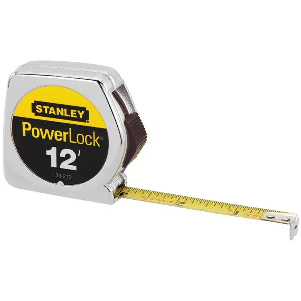 Stanley 33-212 PowerLock Metal Case Tape Rule 1/2" x 12' Construction and DIY