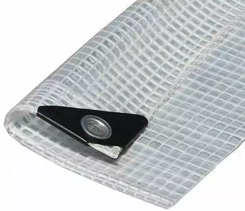Clear Heavy Duty See-Through Fiber Reinforced Poly Tarp 14 Mil - 6x10 ft EZ Travel