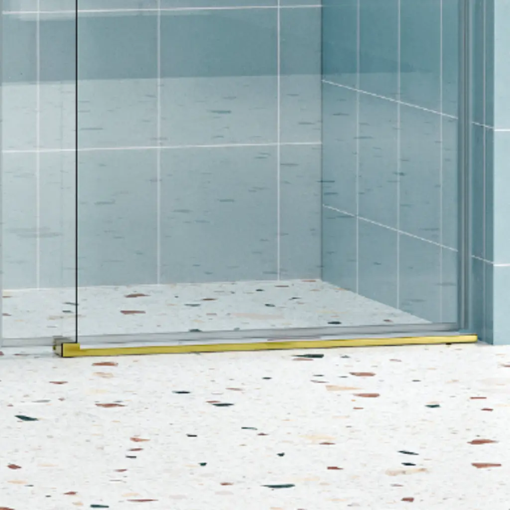 Gold Stainless Steel Anti Splash Threshold Shower Door bathin