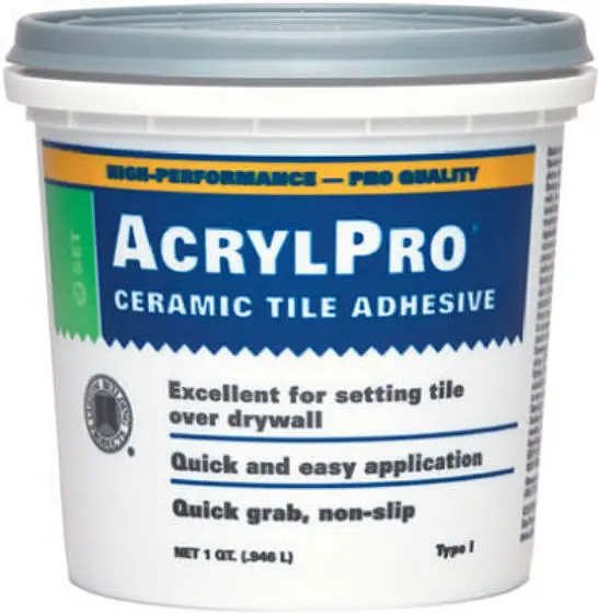 Custom ARL4000QT AcrylPro Ceramic Tile Adhesive 1Qt White Tile Installation Custom Building Products