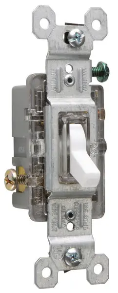 Pass & Seymour 660WSLGCC10 TradeMaster Single Pole Toggle Switch 15A White Pass u0026 Seymour