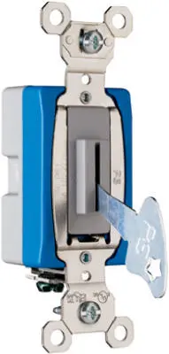 Pass & Seymour Heavy Duty Keyed 3-Way Toggle Switch 20A Gray Pass u0026 Seymour