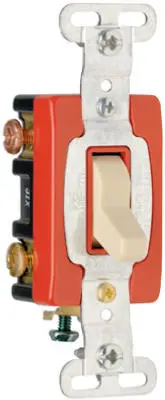 Pass & Seymour Premium 3-Way Toggle Switch 20A 120/277V Ivory Pass u0026 Seymour