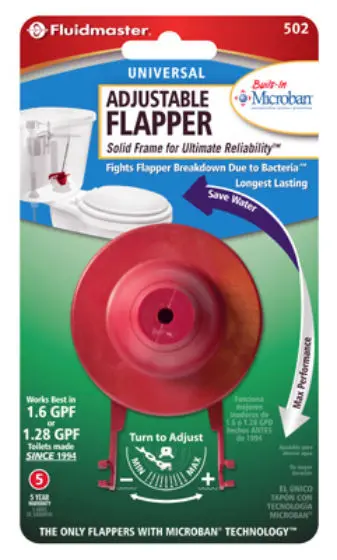 Fluidmaster 502P21 Red Adjust--Flush Adjustable Toilet Flapper Water Savings