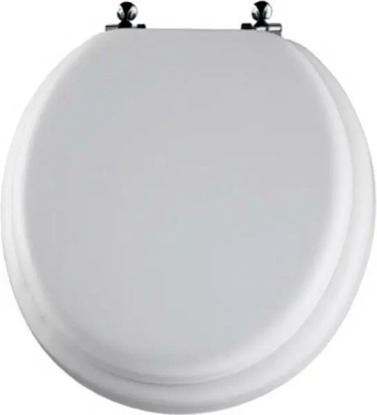 Mayfair 13CP-000 Round Cushioned Vinyl Toilet Seat Molded Wood Core White