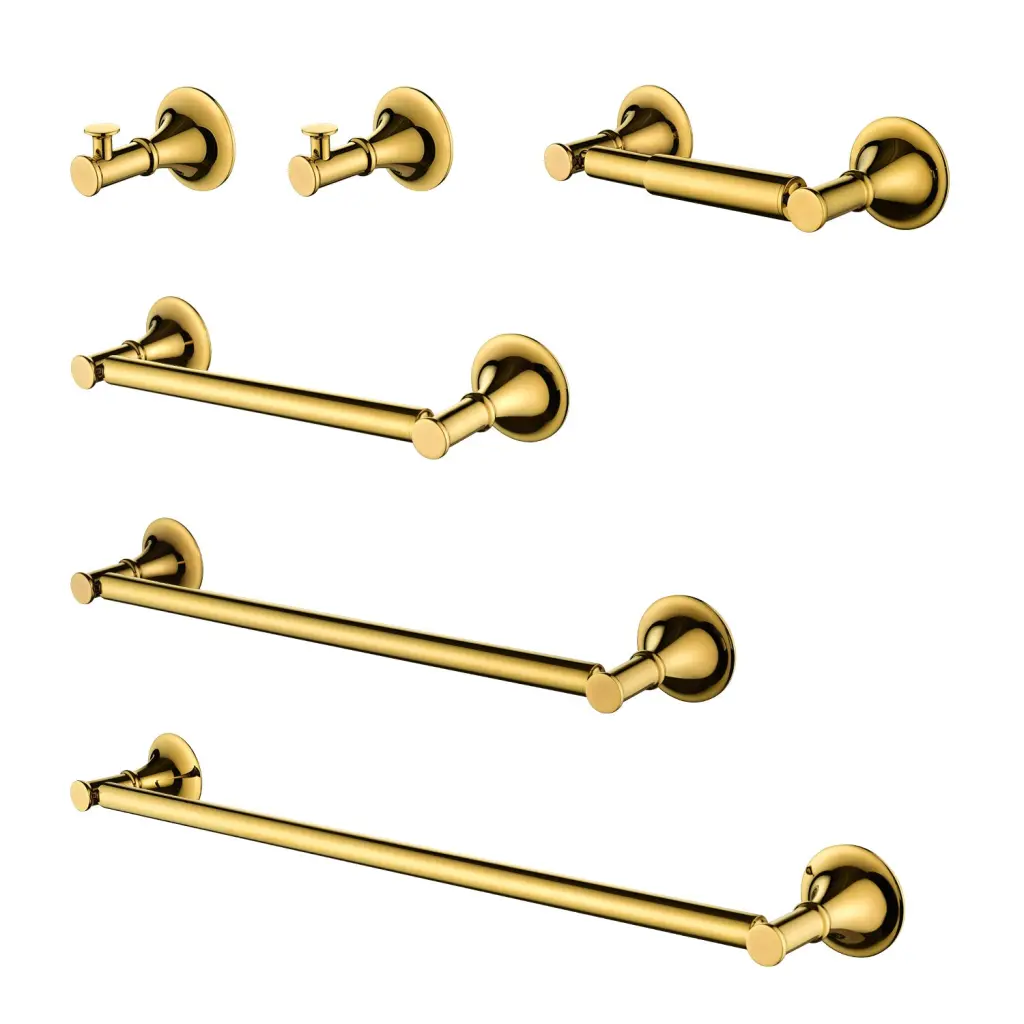 6 Piece Copper Alloy Bathroom Towel Rack Set Wall Mounted w2287