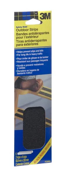 3M 7639 Safety-Walk Outdoor Tread 2 Inch x 9 Inch Black 6-Pack