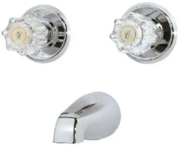 BayPointe 623456 Two Acrylic Handle Tub Faucet Chrome