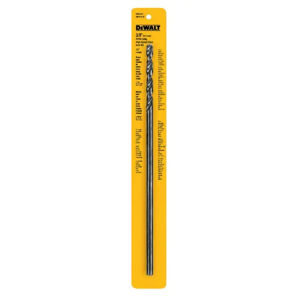 DeWalt High Speed Split Point Drill Bit, Black Oxide Coated, 3/8" x 12"