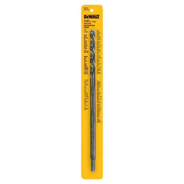 DeWalt High Speed Split Point Drill Bit, Black Oxide Coated, 7/16" x 12"
