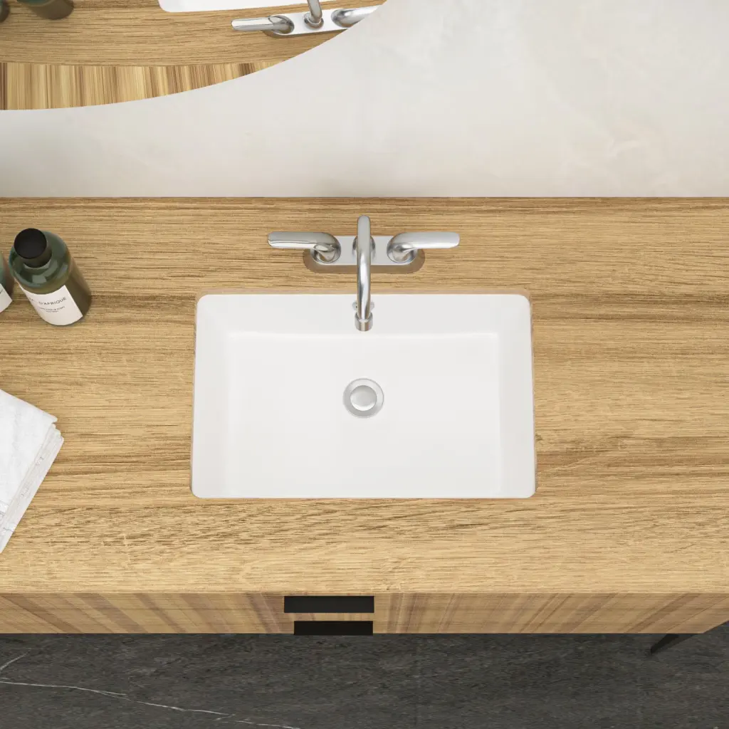18x12 White Porcelain Rectangular Undermount Bathroom Sink Overflow lordear