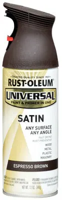 Rust-Oleum 247570 Universal Spray Paint 12 Oz Satin Espresso Brown Smooth Finish
