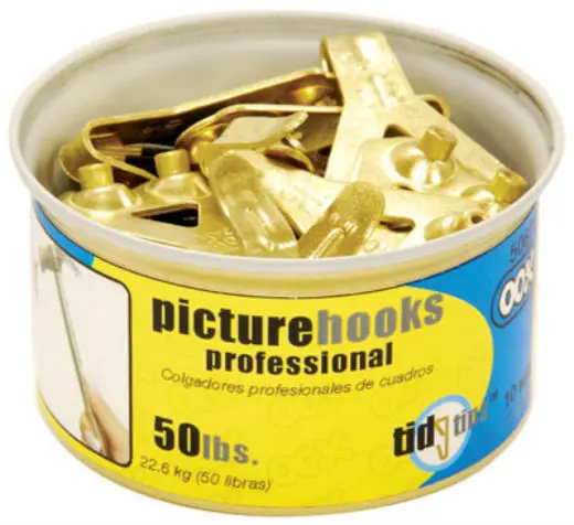 OOK 50674 ReadyNail Conventional Hook Tidy Tin 50 lbs 10-Piece Organized Storage