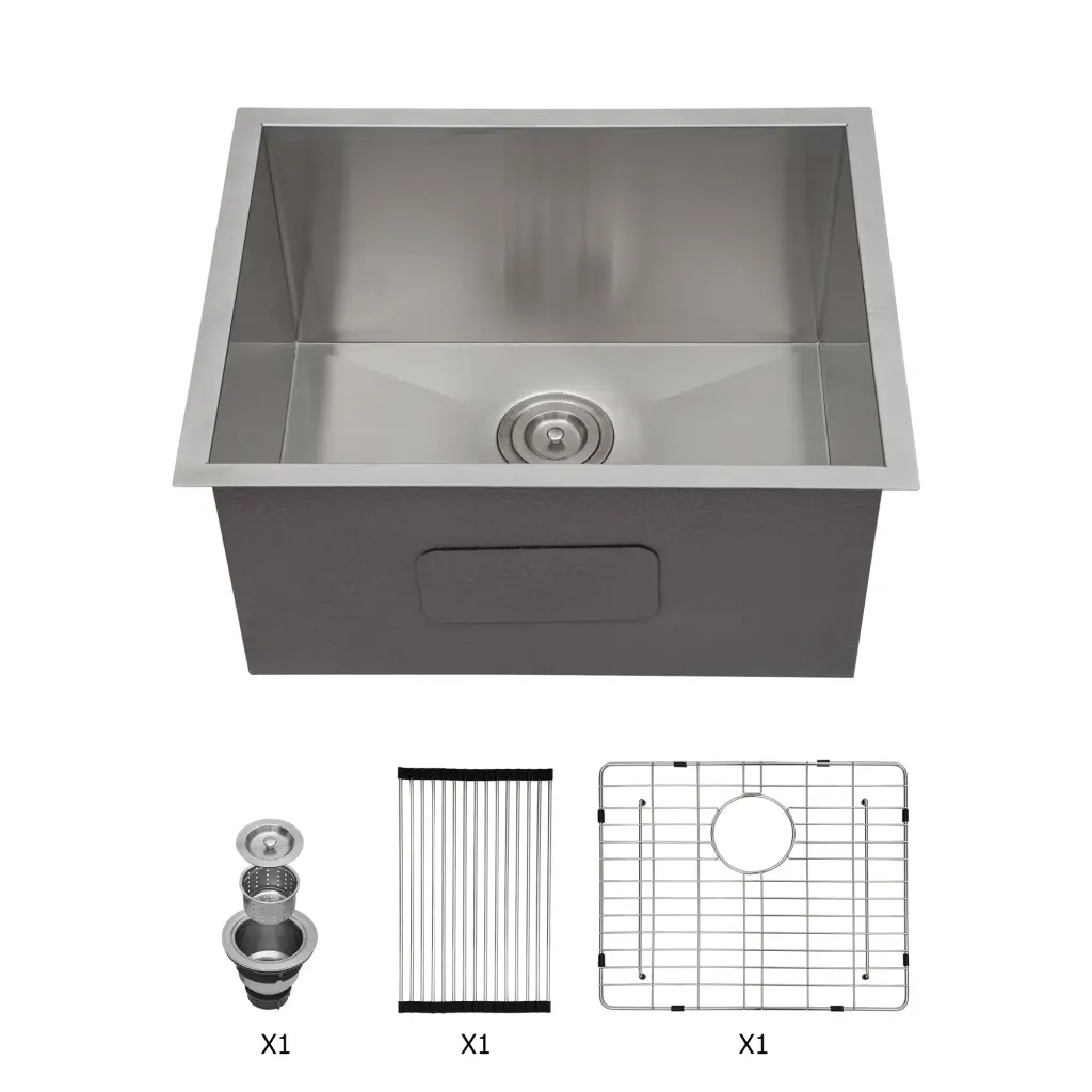 21x18x12 Inch Undermount Laundry Sink Brushed Nickel Stainless Steel Utility Sink lordear