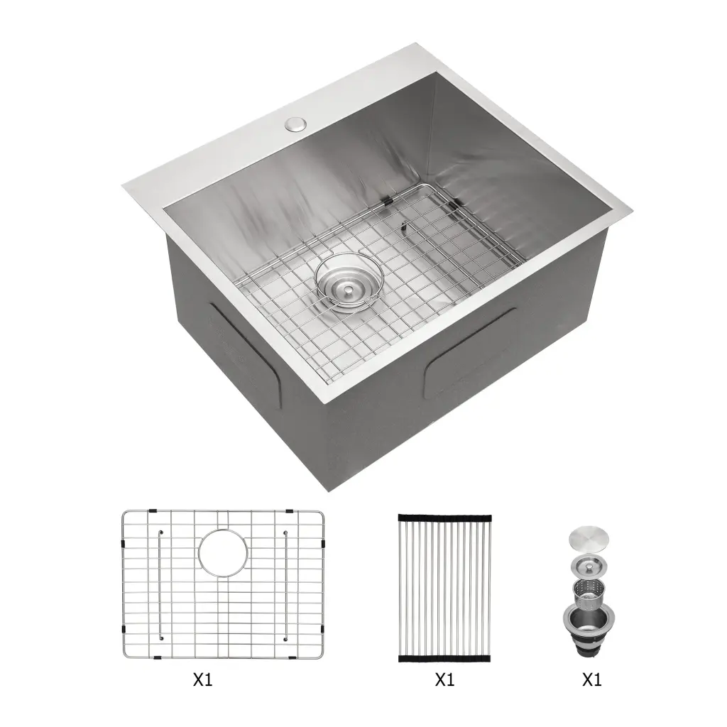 25x22x12" Drop Laundry Sink Brushed Nickel Stainless Steel lordear