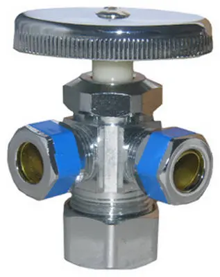 Lasco 06-7355 3-Way Angle Valve 5/8 x 3/8 x 3/8 Inch