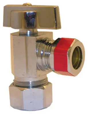Lasco 06-9213 Quarter Turn Angle Stop Valve 5/8 x 1/2 Inch Chrome