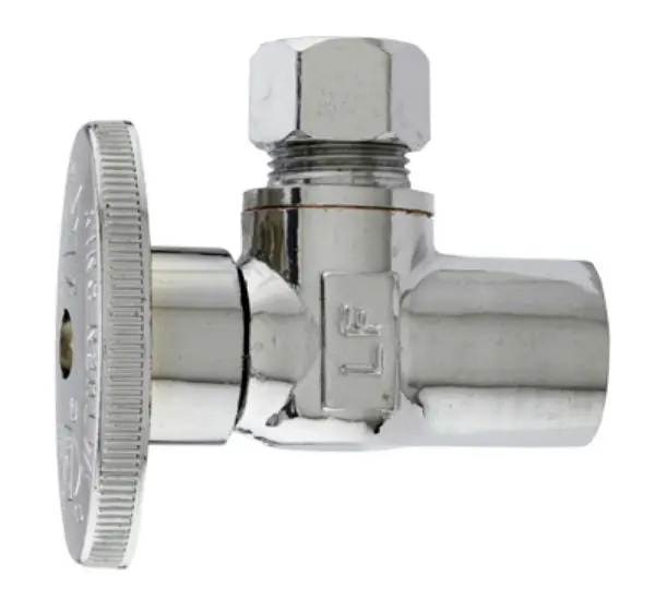 Master Plumber MP2780PCLF Angle Supply Stop Valve 1/2" x 3/8" O.D Chrome