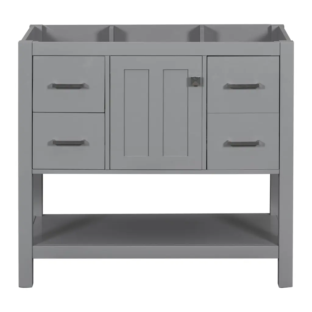 Cabinet Only 36 Inch Gray Modern Bathroom Vanity USB Sink Not Included rnb