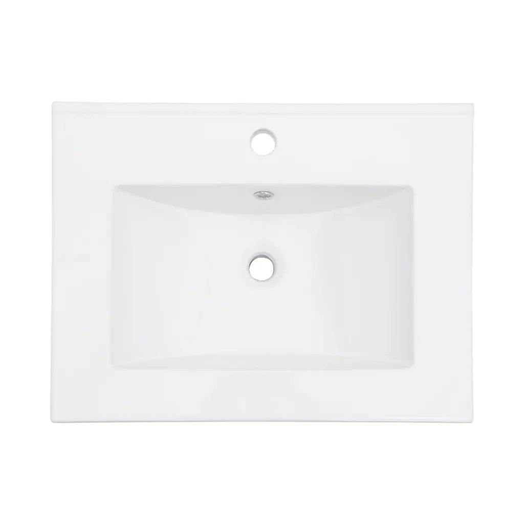 24X18 White Rectangular Single Vanity Top 1 Faucet Hole and Overhang lordear