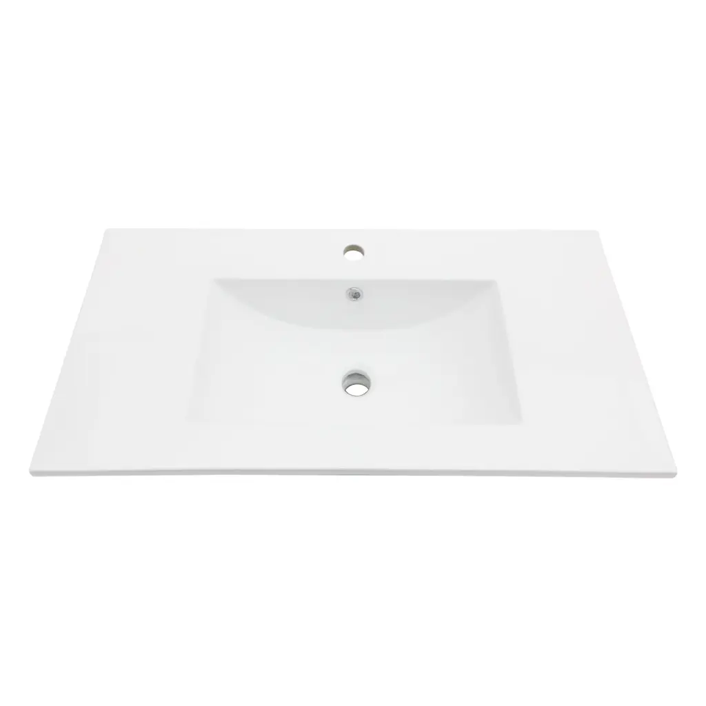 36x18 Inch White Rectangular Single Bathroom Vanity Top 3 Faucet Holes lordear