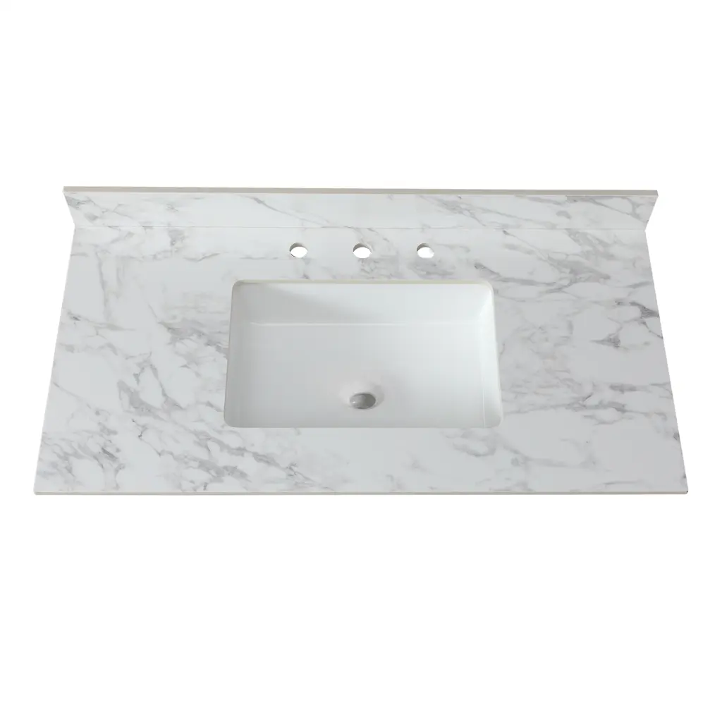 43 X 22 Bathroom Vanity Top Sintered Marble Carra White montary