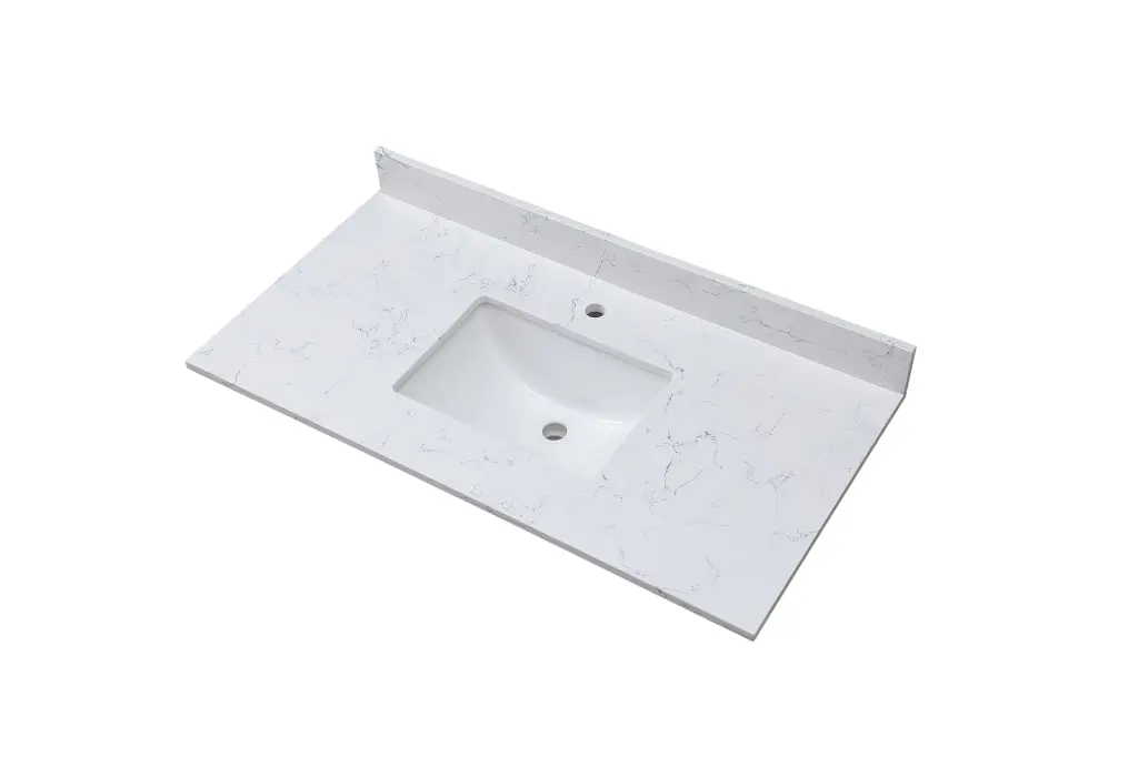 43 Inch X 22 Inch Bathroom Stone Vanity Top Carrara Jade Engineered Marble montary