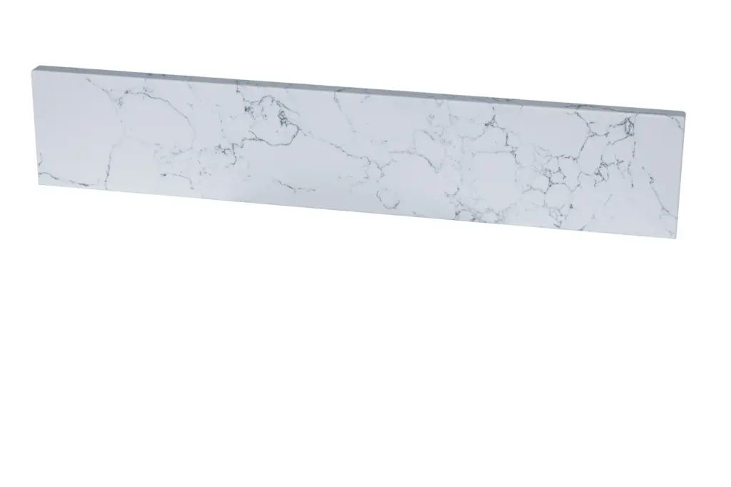 Lightning White Engineered Stone Vanity Top Side Backsplash White Stone montary