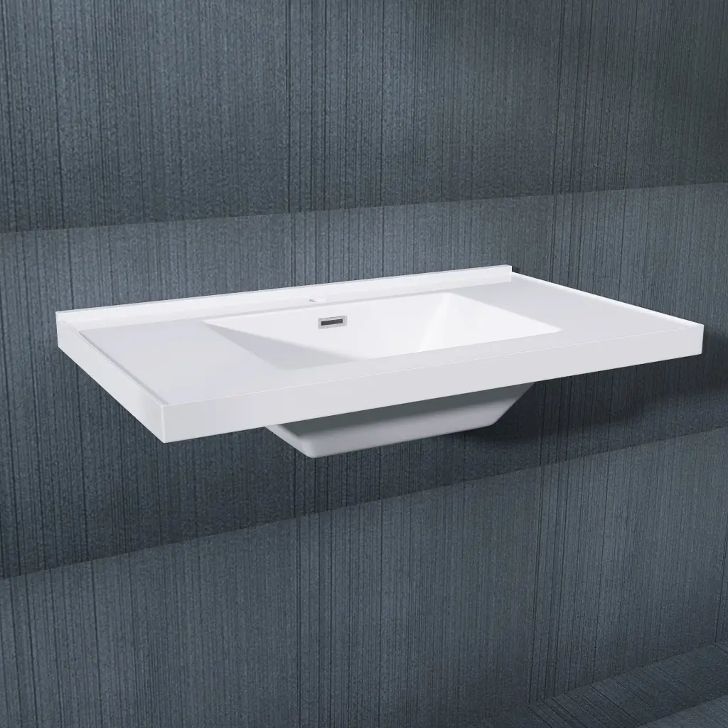 36 Inch Vanity Top Bathroom Sink Glossy White Fit 36 Cabinets w995 bestgo