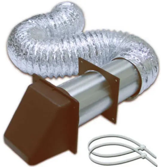 Lambro 1375B UL 2158A Transition Duct Preferred Hood Vent Kit Brown 4" x 8' Kitchen Ventilation