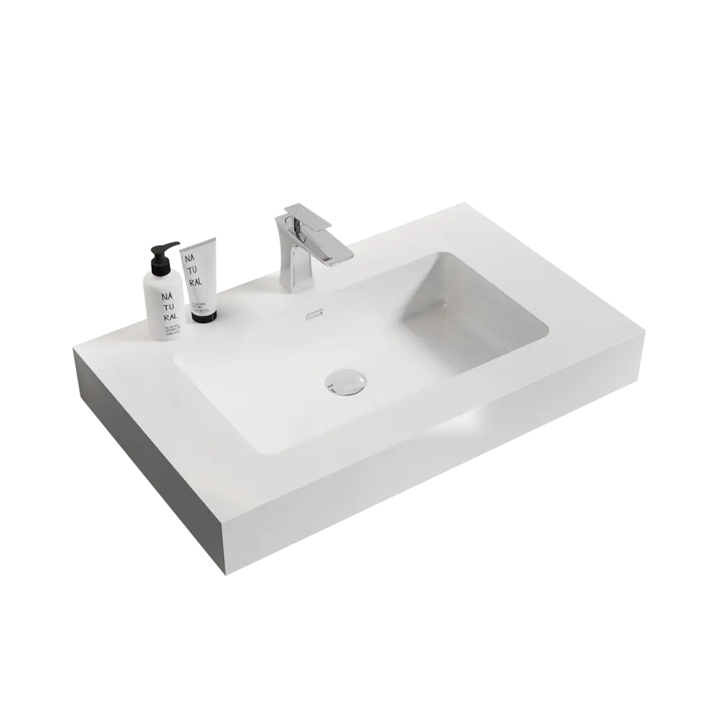 BB02 30 101 Integrated Solid Surface Basin Without Drain And Faucet abay home