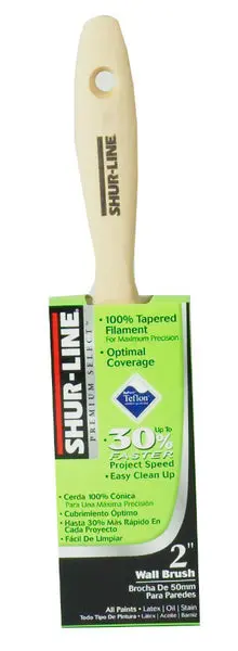 Shur-Line 55534 Semi-Beavertail Poly Teflon Wall Brush 2 Inch