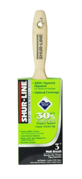 Shur-Line 55537 Beavertail Poly Teflon Wall Brush 3 Inch