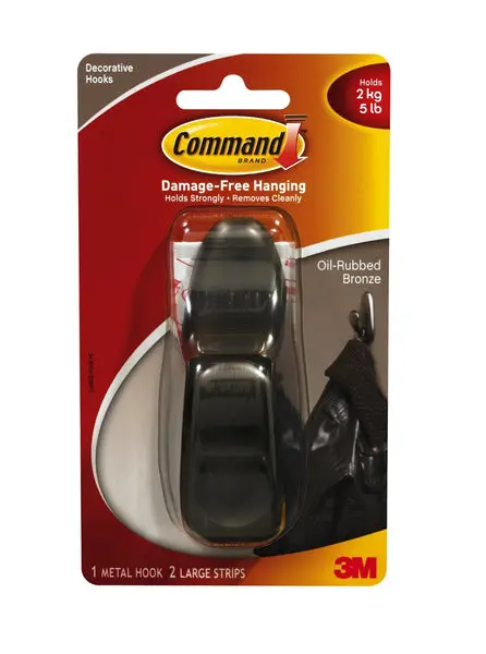 Command Forever Classic Metal Hook Large Oil Rubbed Bronze