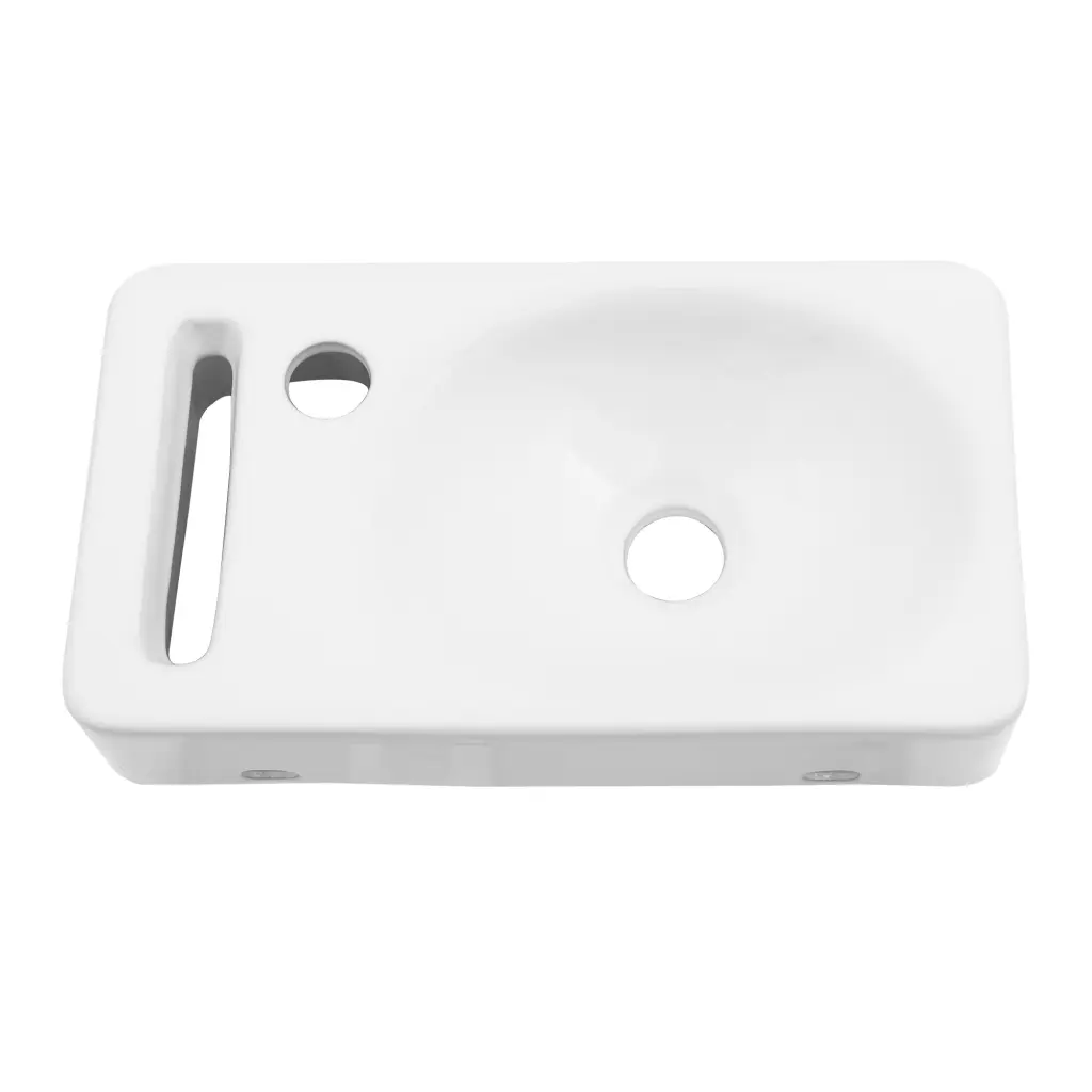 15.75x8.69 Inch White Ceramic Rectangle Wall Mount Bathroom Sink lordear